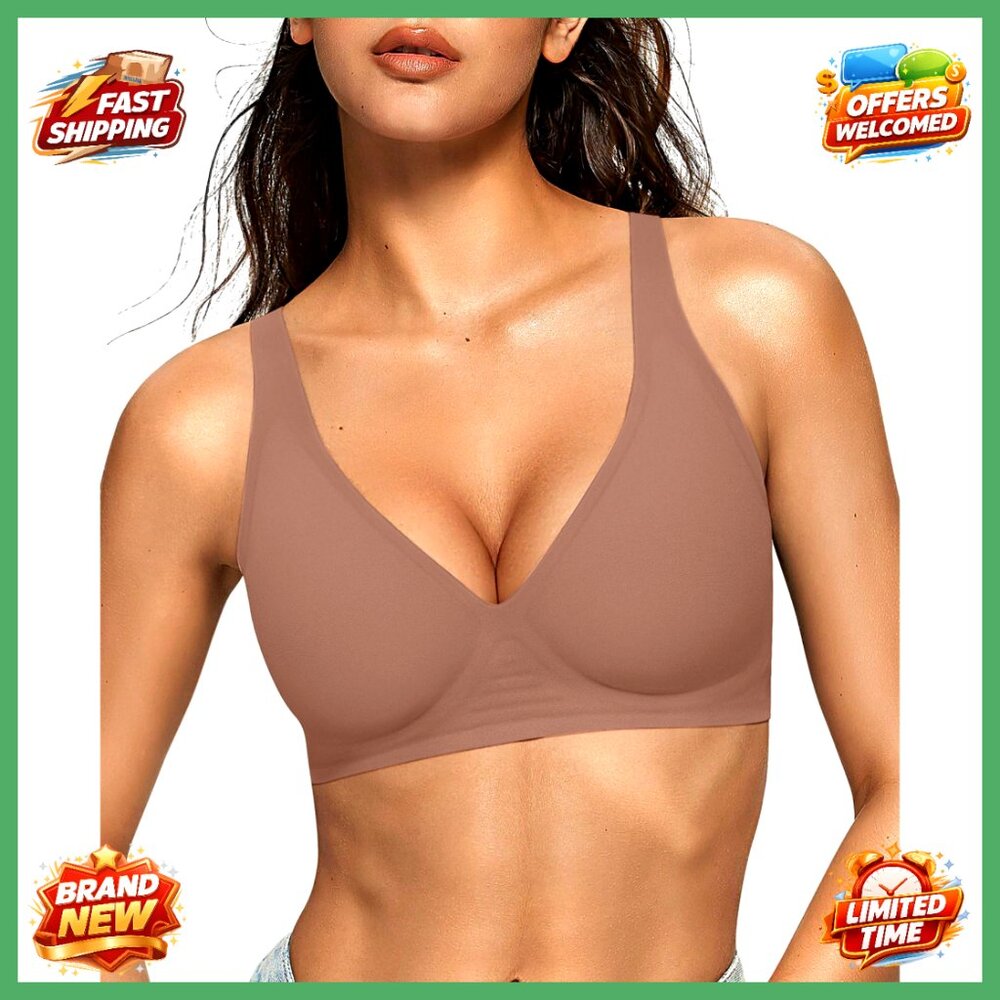 Wireless Deep V Bra Seamless Supportive Comfortab… - image 1